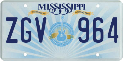 MS license plate ZGV964