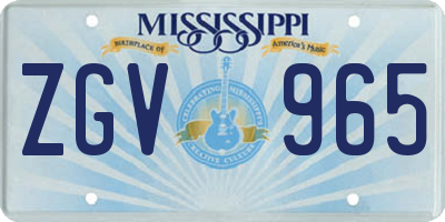 MS license plate ZGV965