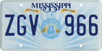 MS license plate ZGV966