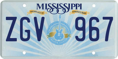 MS license plate ZGV967