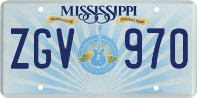 MS license plate ZGV970