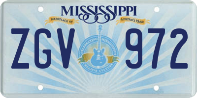 MS license plate ZGV972