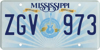 MS license plate ZGV973