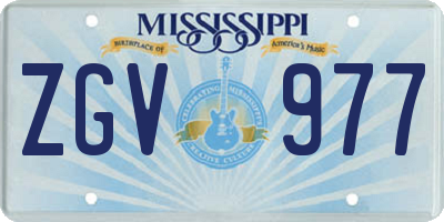 MS license plate ZGV977