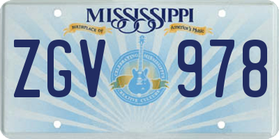 MS license plate ZGV978