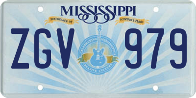 MS license plate ZGV979