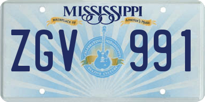 MS license plate ZGV991