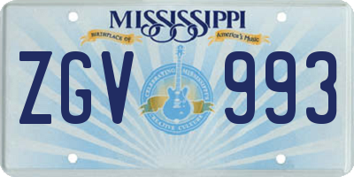 MS license plate ZGV993