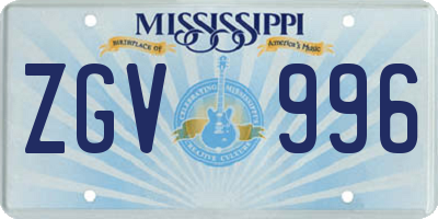 MS license plate ZGV996