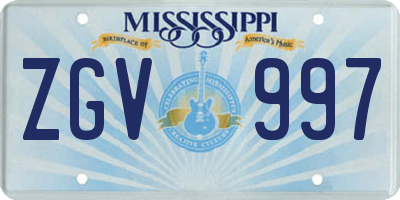MS license plate ZGV997