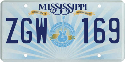 MS license plate ZGW169