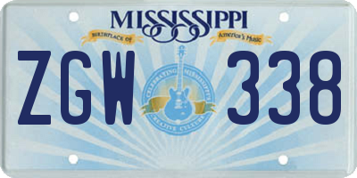MS license plate ZGW338