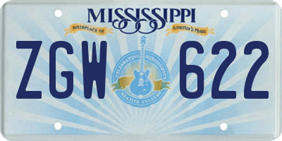 MS license plate ZGW622