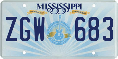 MS license plate ZGW683