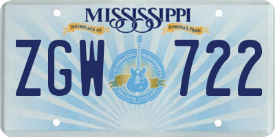 MS license plate ZGW722