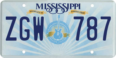 MS license plate ZGW787
