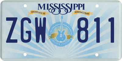 MS license plate ZGW811