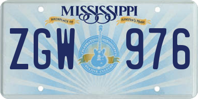 MS license plate ZGW976