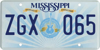 MS license plate ZGX065