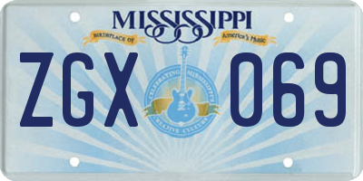MS license plate ZGX069
