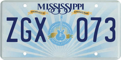 MS license plate ZGX073