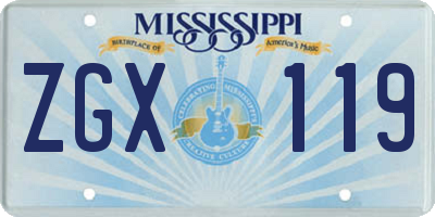 MS license plate ZGX119