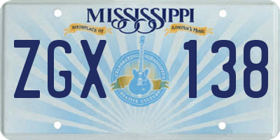 MS license plate ZGX138