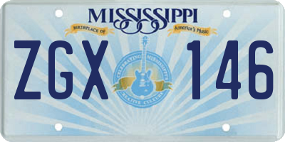 MS license plate ZGX146