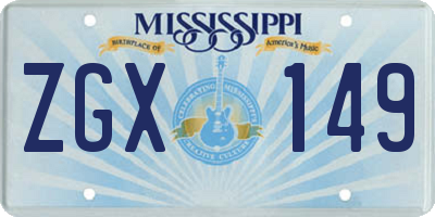 MS license plate ZGX149
