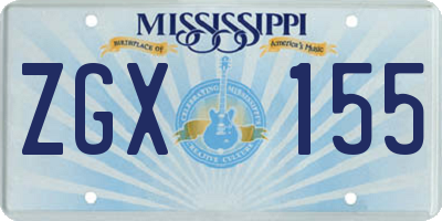 MS license plate ZGX155