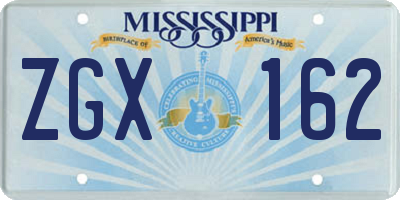 MS license plate ZGX162