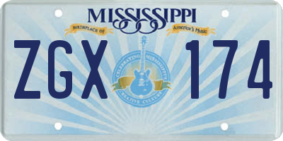 MS license plate ZGX174