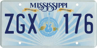 MS license plate ZGX176