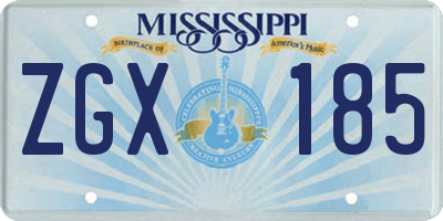 MS license plate ZGX185