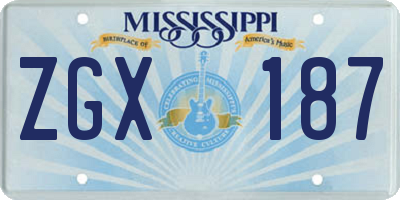 MS license plate ZGX187