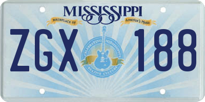 MS license plate ZGX188