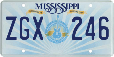 MS license plate ZGX246