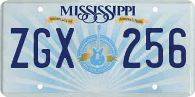 MS license plate ZGX256