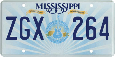 MS license plate ZGX264
