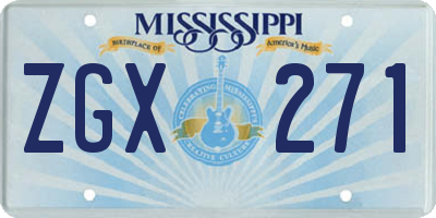 MS license plate ZGX271
