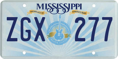 MS license plate ZGX277
