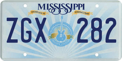 MS license plate ZGX282