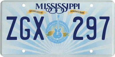 MS license plate ZGX297