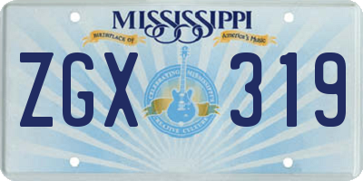 MS license plate ZGX319