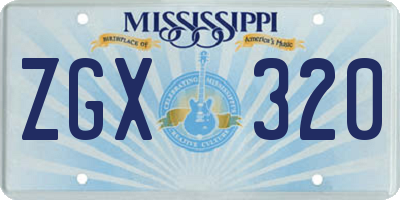 MS license plate ZGX320