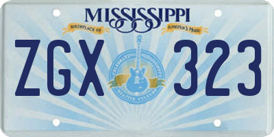 MS license plate ZGX323