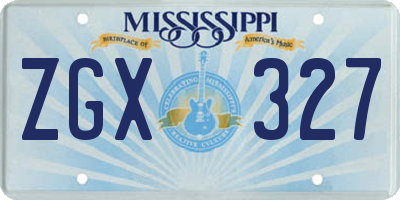 MS license plate ZGX327