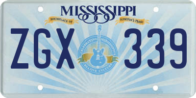 MS license plate ZGX339
