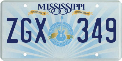 MS license plate ZGX349
