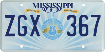 MS license plate ZGX367